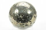 Polished Pyrite Sphere - Peru #228362-2